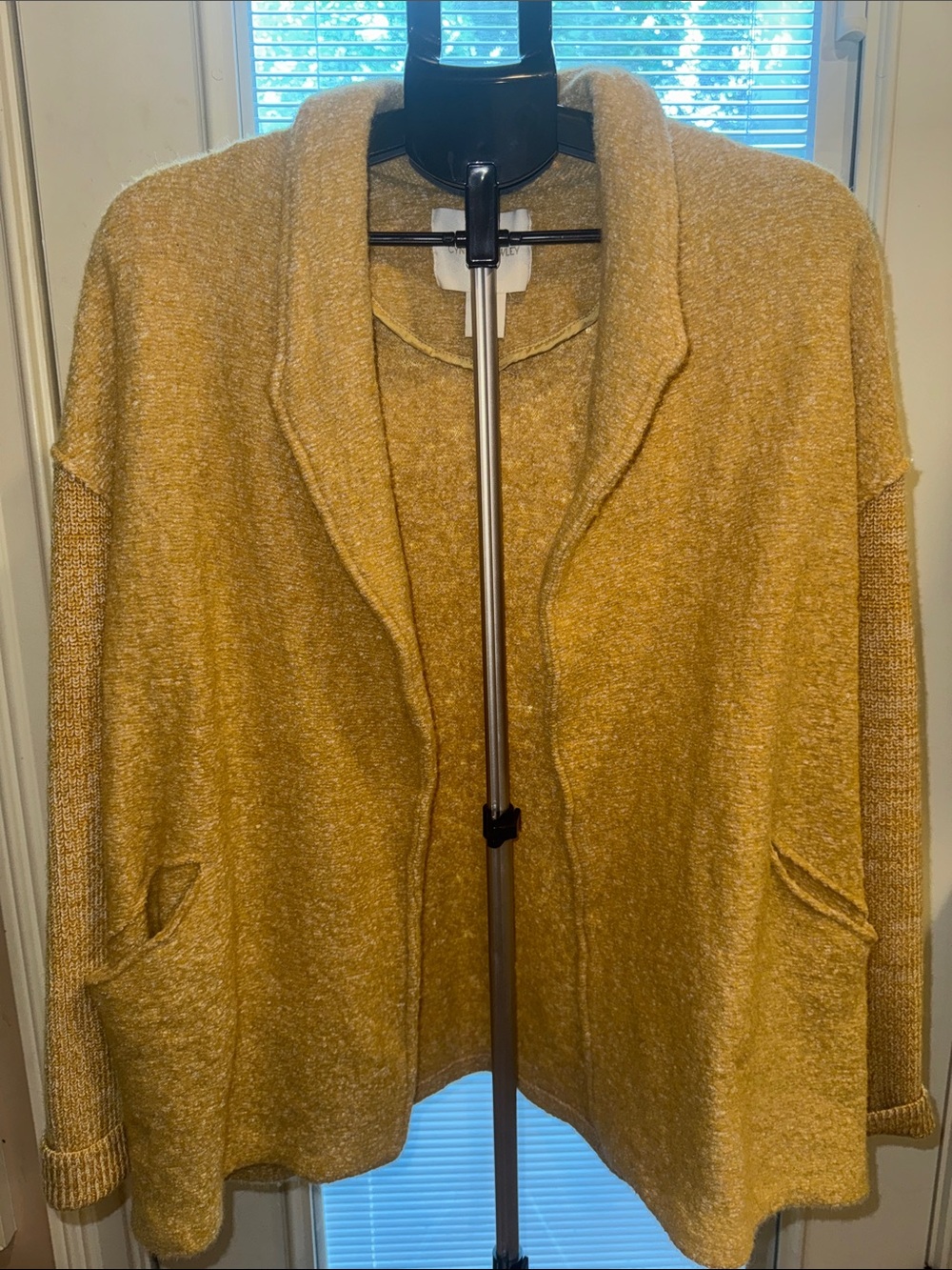 Cynthia Rowley Cozy Mustard Open-Front Cardigan